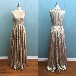 Gold Champagne Sequin Gown
